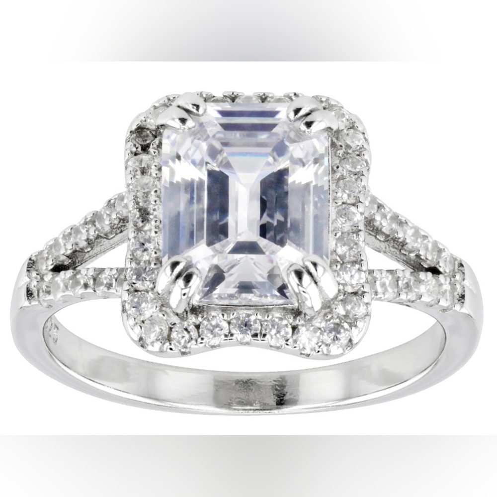 NIB AUTHENTIC GENUINE STERLING SILVER BELLA LUCE ENGAGEMENT WEDDING RING SIZE 6